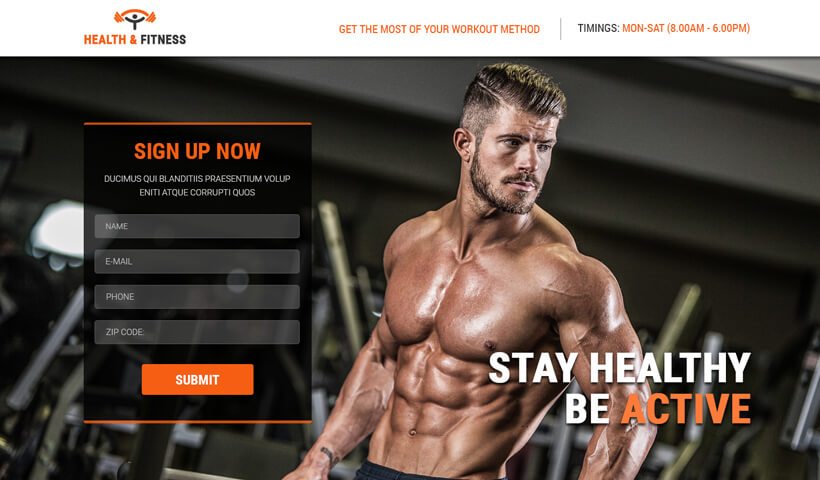 Health & Fitness Best Landing Page
