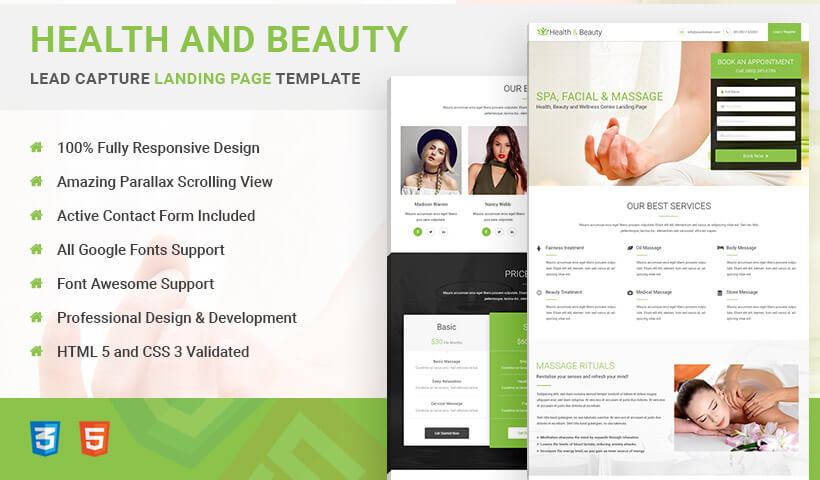 Health & Beauty Landing Page
