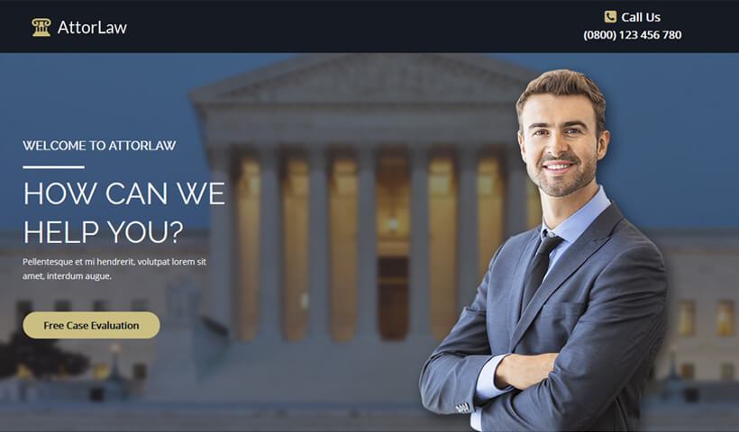 Landing Page For Law