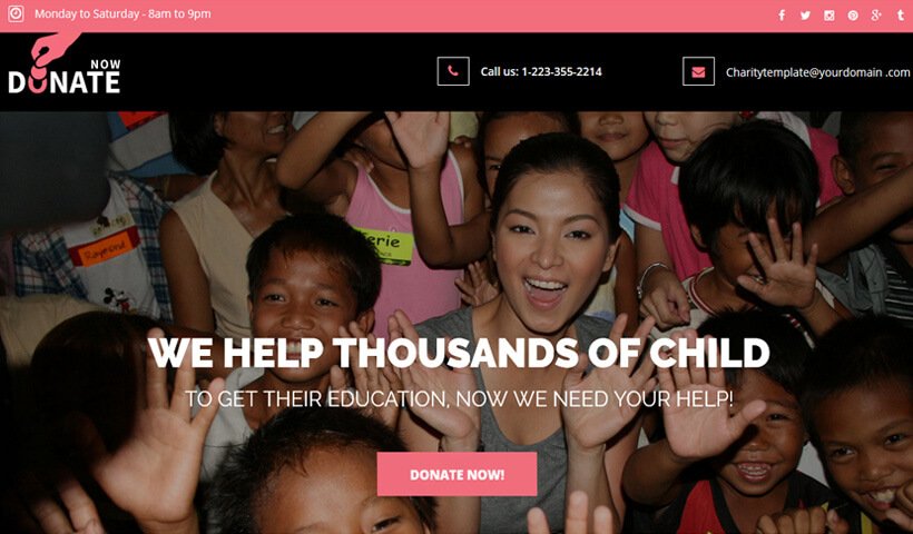 Landing Page Template For Charity